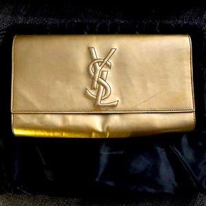 YSL Gold Patent Leather Clutch